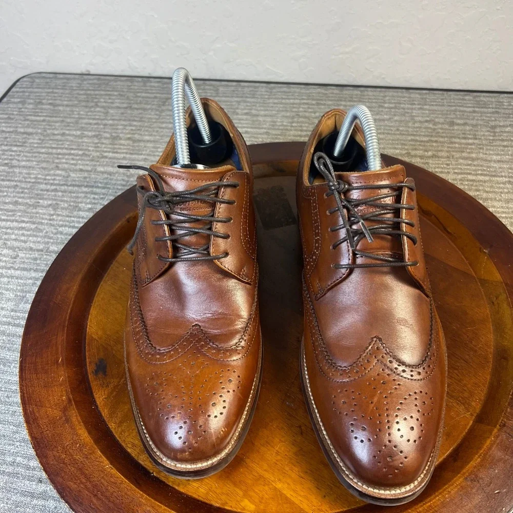 Florsheim Mens Cognac Brown Leather Wingtip Brogue Oxford Dress Shoes 8M Office